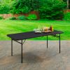 6 Foot Bi-Fold Plastic Folding Table; Black