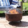 Outdoor Camping or Backyard Round Cosmic Stars and Moons Fire Pit with Cooking Grill Grate; Spark Screen; and Log Poker - 30"