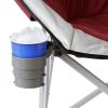 Oversized Padded Round Moon Outdoor Camping Folding Chair; Wine
