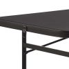 6 Foot Bi-Fold Plastic Folding Table; Black