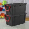 40 Gallon Wheeled Plastic Storage Bin; Black; Set of 2