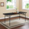 6 Foot Bi-Fold Plastic Folding Table; Black