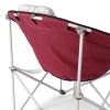Oversized Padded Round Moon Outdoor Camping Folding Chair; Wine