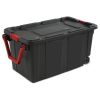 40 Gallon Wheeled Plastic Storage Bin; Black; Set of 2