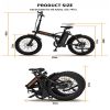 AOSTIRMOTOR Folding Electric Bicycle 500W Motor 20" Fat Tire With 36V/13Ah Li-Battery