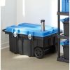 50 Gallon Rolling Tool Chest with Work Top for Garage; Black Base/Blue Lid