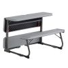 Folding Children's Activity Table; Gray Textured Surface; Steel and Plastic; Multi-Purpose; 33.11" x 40.94" x 21.85"