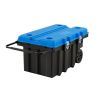 50 Gallon Rolling Tool Chest with Work Top for Garage; Black Base/Blue Lid