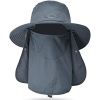 Fishing Hat/Boonie Hat; Detachable UV Sun Screen Wide Brim Hat With Face Cover &amp; Neck Flap