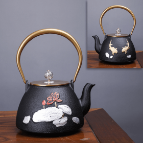 Japanese -Style Creative Literary And Art Hand-Made Boiled Teapot Happy Iron Teapot (Color: Style B)