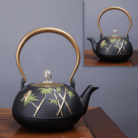 Japanese -Style Creative Literary And Art Hand-Made Boiled Teapot Happy Iron Teapot (Color: Style G)