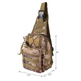 Men Outdoor Tactical Backpack (Color: Desert Python)