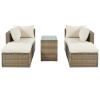 Backyard Pool Outdoor Furmiture 5-Piece Rattan Sectional Sofa Set