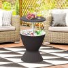 Patio 8 Gallon Patio Rattan Cooler Bar Table With Adjust Ice Bucket